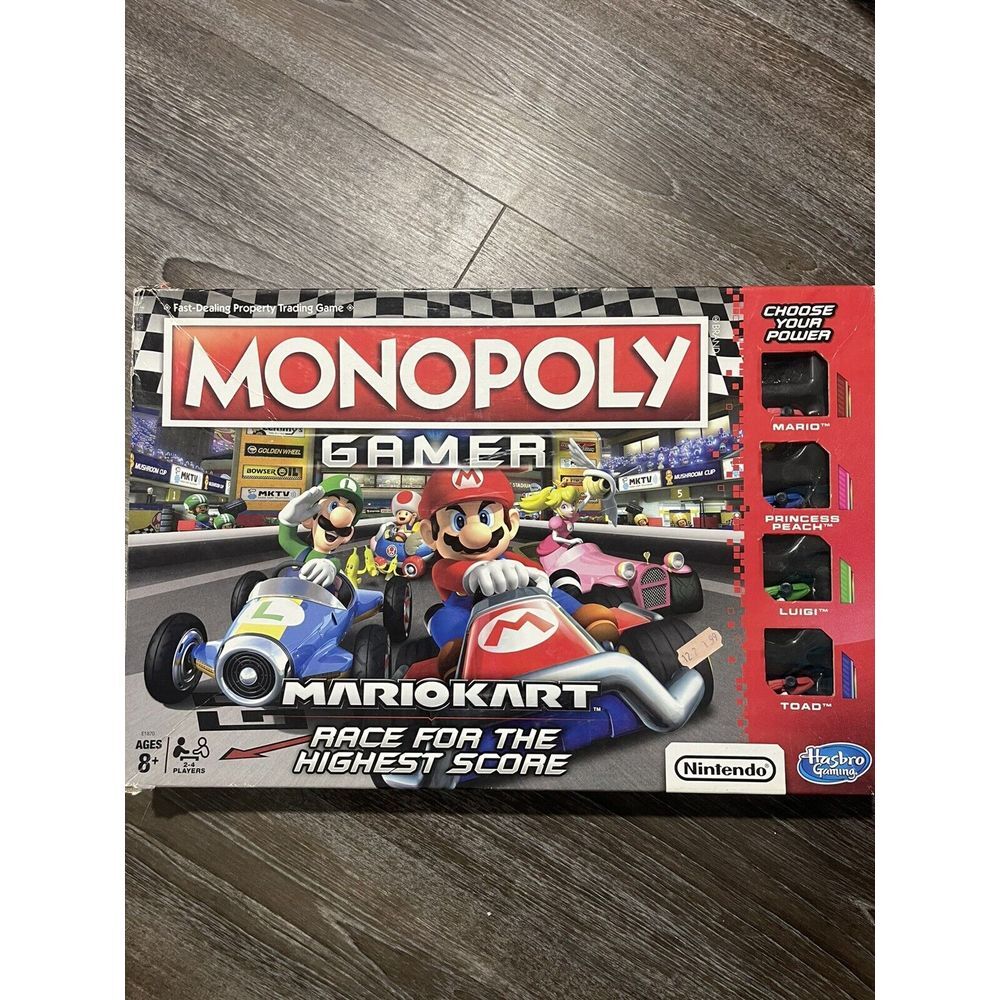 Hasbro Nintendo Mario Kart Monopoly with‎ Mario Carts @J